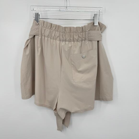 Athleta Skyline shorts II women's 20 paperbag belted high rise athleisure beige - Picture 5 of 11